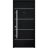 Front Exterior Prehung Steel Door / Deux 6083 Black Enamel / Stainless Inserts Entry Metal Modern Painted W36" x H80" Right hand Inswing Black