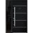 Front Exterior Prehung Steel Door / Deux 6083 Black Enamel / Sidelight Exterior Window Sidelite / Stainless Inserts Entry Metal Modern Painted W36+14" x H80" Right hand Inswing Black