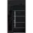 Front Exterior Prehung Steel Door / Deux 6083 Black Enamel / Sidelight and Transom Window Sidelite / Stainless Inserts Entry Metal Modern Painted W36+12" x H80+16" Right hand Inswing Black