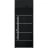 Front Exterior Prehung Steel Door / Deux 6083 Black Enamel / Transom Window Sidelite / Stainless Inserts Entry Metal Modern Painted W36" x H80+16" Right hand Inswing Black
