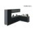 Kitchen Prestige Collection Gray & White Gloss Color Base Size 11Ft Wide Black & Gray