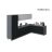 Kitchen Prestige Collection Gray & White Gloss Color Base Size 11Ft Wide Black & White Gloss
