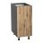21" Base Cabinet High Single Door with Black Matte door Natural Teak