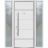 Front Exterior Prehung Steel Door / Deux 1705 White Enamel / 2 Sidelight Exterior Black Windows / Stainless Inserts Single Modern Painted-W16+36+16" x H80"-Right-hand Inswing White