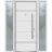 Front Exterior Prehung Steel Door / Deux 1705 White Enamel / 2 Sidelight Exterior Black Windows / Stainless Inserts Single Modern Painted-W12+36+12" x H80"-Left-hand Inswing White
