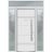 Front Exterior Prehung Steel Door / Deux 1705 White Enamel / 2 Sidelight and Transom Black Window / Stainless Inserts Single Modern Painted-W12+36+12" x H80+16"-Left-hand Inswing White