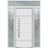 Front Exterior Prehung Steel Door / Deux 1705 White Enamel / 2 Sidelight and Transom Black Window / Stainless Inserts Single Modern Painted-W16+36+16" x H80+16"-Right-hand Inswing White