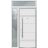 Front Exterior Prehung Steel Door / Deux 1705 White Enamel / Sidelight and Transom Black Window / Stainless Inserts Single Modern Painted-W36+14" x H80+16"-Right-hand Inswing White