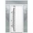 Front Exterior Prehung Steel Door / Deux 1713 White Enamel / 2 Sidelight and Transom Black Window / Stainless Inserts Single Modern Painted-W16+36+16" x H80+16"-Right-hand Inswing White