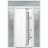 Front Exterior Prehung Steel Door / Deux 1713 Natural Oak / 2 Sidelight and Transom Black Window / Stainless Inserts Single Modern Painted-W16+36+16" x H80+16"-Left-hand Inswing White