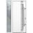 Front Exterior Prehung Steel Door / Deux 1713 Natural Oak / Sidelight Exterior Black Window / Stainless Inserts Single Modern Painted-W36+14" x H80"-Left-hand Inswing White