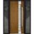 Front Exterior Prehung Steel Door / Deux 1713 Natural Oak / 2 Sidelight Exterior Black Windows / Stainless Inserts Single Modern Painted-W14+36+14" x H80"-Left-hand Inswing Oak