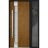 Front Exterior Prehung Steel Door / Deux 1713 White Enamel / Sidelight Exterior Black Window / Stainless Inserts Single Modern Painted-W36+16" x H80"-Right-hand Inswing Oak