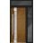 Front Exterior Prehung Steel Door / Deux 1713 Natural Oak / Sidelight and Transom Black Window / Stainless Inserts Single Modern Painted-W36+12" x H80+16"-Right-hand Inswing Oak