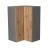 24" x 42" Wall Easy Reach-Double Door-with Black Matte door Natural Teak
