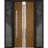 Front Exterior Prehung Steel Door / Deux 1744 Natural Oak / 2 Sidelight Exterior Black Windows / Stainless Inserts Single Modern Painted-W16+36+16" x H80"-Right-hand Inswing Oak