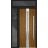 Front Exterior Prehung Steel Door / Deux 1744 Natural Oak / Sidelight and Transom Black Window / Stainless Inserts Single Modern Painted-W36+14" x H80+16"-Left-hand Inswing Oak
