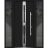 Front Exterior Prehung Steel Door / Deux 1755 Black Enamel / 2 Sidelight Exterior Windows / Stainless Inserts Single Modern Painted-W12+36+12" x H80"-Left-hand Inswing Black
