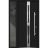 Front Exterior Prehung Steel Door / Deux 1755 Black Enamel / Sidelight Exterior Window / Stainless Inserts Single Modern Painted-W36+16" x H80"-Left-hand Inswing Black