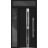 Front Exterior Prehung Steel Door / Deux 1755 Black Enamel / Sidelight and Transom Window / Stainless Inserts Single Modern Painted-W36+12" x H80+16"-Left-hand Inswing Black