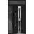 Front Exterior Prehung Steel Door / Deux 1755 Black Enamel / Sidelight and Transom Window / Stainless Inserts Single Modern Painted-W36+16" x H80+16"-Right-hand Inswing Black
