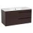 Modern Wall-Mount Bathroom Vanity with Washbasin | Judi Light Green Collection | Non-Toxic Fire-Resistant MDF-40" Brown Matte