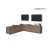 Kitchen Prodigy Collection Black & Gray Color Base Size 11Ft Wide Natural Teak & Black