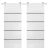 Sturdy Double Barn Door with Hardware | Planum 0015 White Silk and Aluminum Strips | Silver 13FT Rail Hangers Heavy Set | Modern Solid Panel Interior Doors White