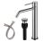 Brass Matte Black Vessel Sink Faucet, Single Handle Bathroom Faucet for Sink 1 Hole, Lavatory Vanity Tap Brushed Nickel
