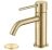Brushed Brass Sink Faucet, Single Handle Bathroom Faucet for Sink 1 Hole, Lavatory Vanity Tap Gold
