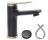 Brushed Nickel and Matte Black Single Hole Bathroom Faucet, Single Handle Bathroom Faucet for Sink 1 Hole, Lavatory Vanity Tap Brushed Gold & Matte Black