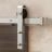 6.6FT Barn Black Sliding Hardware Kit Track Rail Set Brushed Nickel