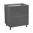 24" Base Cabinet-Double Door-Two Drawer-with White Gloss door Grey