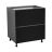 24" Base Cabinet-Double Door-Two Drawer-with White Gloss door Black