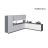 Kitchen Regal Collection Natural Teak & Black Color Base Size 13Ft Wide White Matte