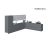 Kitchen Regal Collection Natural Teak & Black Color Base Size 13Ft Wide Gray & White Gloss