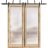 Sliding Closet Barn Bypass Doors with Hardware | Planum 2102 White Silk with Frosted Glass | Sturdy 6.6ft Rails Hardware Set | Modern Wood Solid Bedroom Wardrobe Doors  Oak
