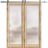 Sturdy Double Barn Door | Planum 2102 Matte Black with Frosted Glass | 13FT Silver Rail Hangers Heavy Set | Modern Solid Panel Interior Doors Oak