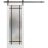 Sturdy Barn Door Frosted Tempered Glass | Planum 2112 White Silk with Frosted Glass and Aluminum Strips | 6.6FT Black Rail Hangers Heavy Hardware Set | Modern Solid Panel Interior Doors White
