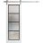 Sturdy Barn Door | Planum 2132 Matte Black with Frosted Glass and Aluminum Strips | 6.6FT Silver Rail Hangers Heavy Hardware Set | Modern Solid Panel Interior Doors White