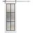 Sturdy Barn Door | Planum 2122 Chocolate Ash with Frosted Glass and Aluminum Strips | 6.6FT Silver Rail Hangers Heavy Hardware Set | Modern Solid Panel Interior Doors White