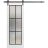 Sturdy Barn Door Frosted Tempered Glass | Planum 2122 Matte Black with Frosted Glass and Aluminum Strips | 6.6FT Black Rail Hangers Heavy Hardware Set | Modern Solid Panel Interior Doors White