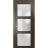 Solid French Door | Lucia 2552 Matte Black with Frosted Glass | Single Regular Panel Frame Trims Handle | Bathroom Bedroom Sturdy Doors  Chocolate Ash