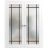 Solid French Double Doors | Planum 2112 White Silk with Frosted Glass and Aluminum Strips | Wood Solid Panel Frame Trims | Closet Bedroom Sturdy Doors White