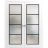 Solid French Double Doors | Planum 2132 Matte Black with Frosted Glass and Aluminum Strips | Wood Solid Panel Frame Trims | Closet Bedroom Sturdy Doors White