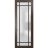 Slab Barn Door Panel | Planum 2112 Chocolate Ash with Frosted Glass and Aluminum Strips | Sturdy Finished Doors | Pocket Closet Sliding Chocolate Ash