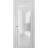 Solid French Door Frosted Glass | Planum 2102 Honey Ash | Single Regular Panel Frame Trims Handle | Bathroom Bedroom Sturdy Doors -18" x 84" White
