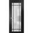 Solid French Door | Planum 2112 Chocolate Ash with Frosted Glass and Aluminum Strips | Single Regular Panel Frame Trims Handle | Bathroom Bedroom Sturdy Doors Black Matte
