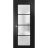 Solid French Door | Planum 2132 White Silk with Frosted Glass and Aluminum Strips | Single Regular Panel Frame Trims Handle | Bathroom Bedroom Sturdy Doors Black Matte