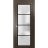 Solid French Door | Planum 2132 White Silk with Frosted Glass and Aluminum Strips | Single Regular Panel Frame Trims Handle | Bathroom Bedroom Sturdy Doors Chocolate Ash